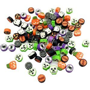 100 Pcs Halloween Polymer Clay Beads Heishi Spacer Beads Supplies for DIY Bracel